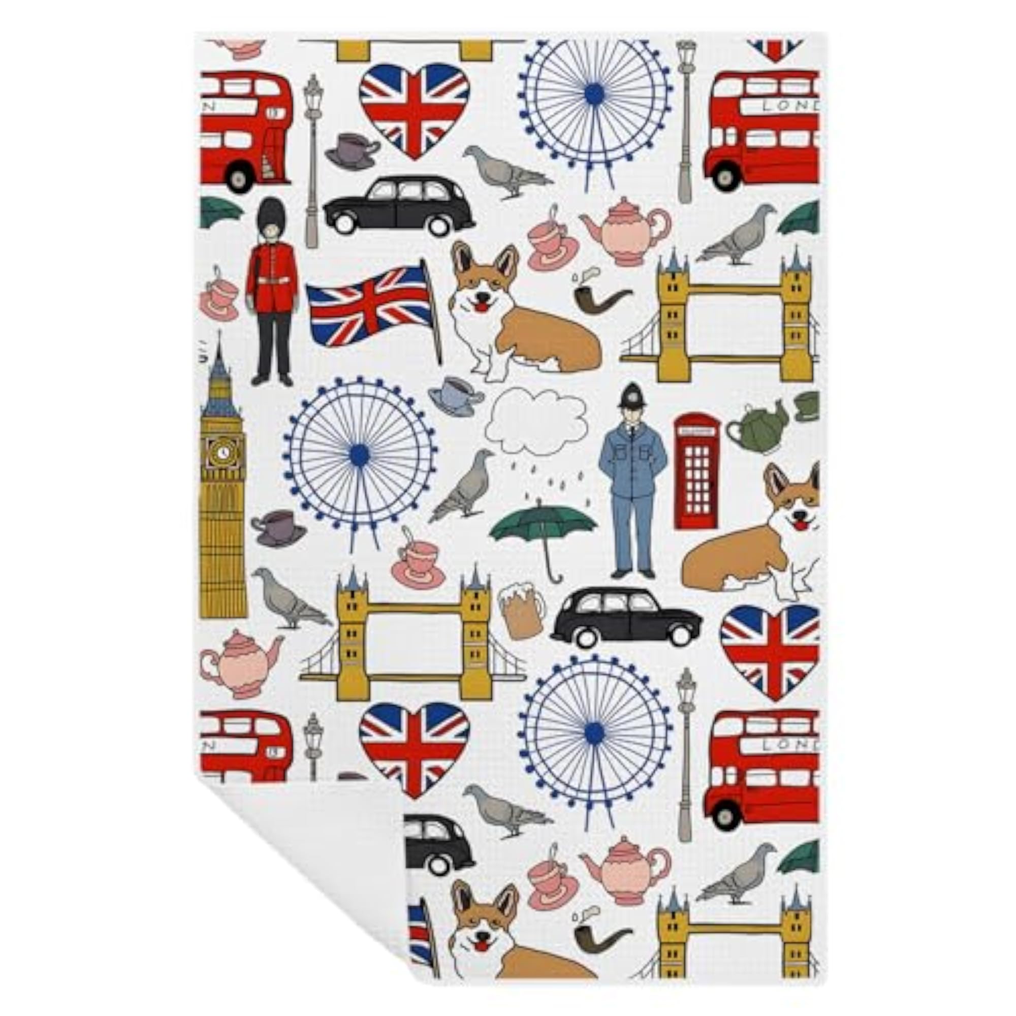 British London Kitchen Towels, Decorative Hand Towel Gift